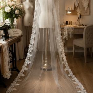 Cathedral Wedding Veil 250cm with Comb 3D Floral Appliques Long Bridal Veil